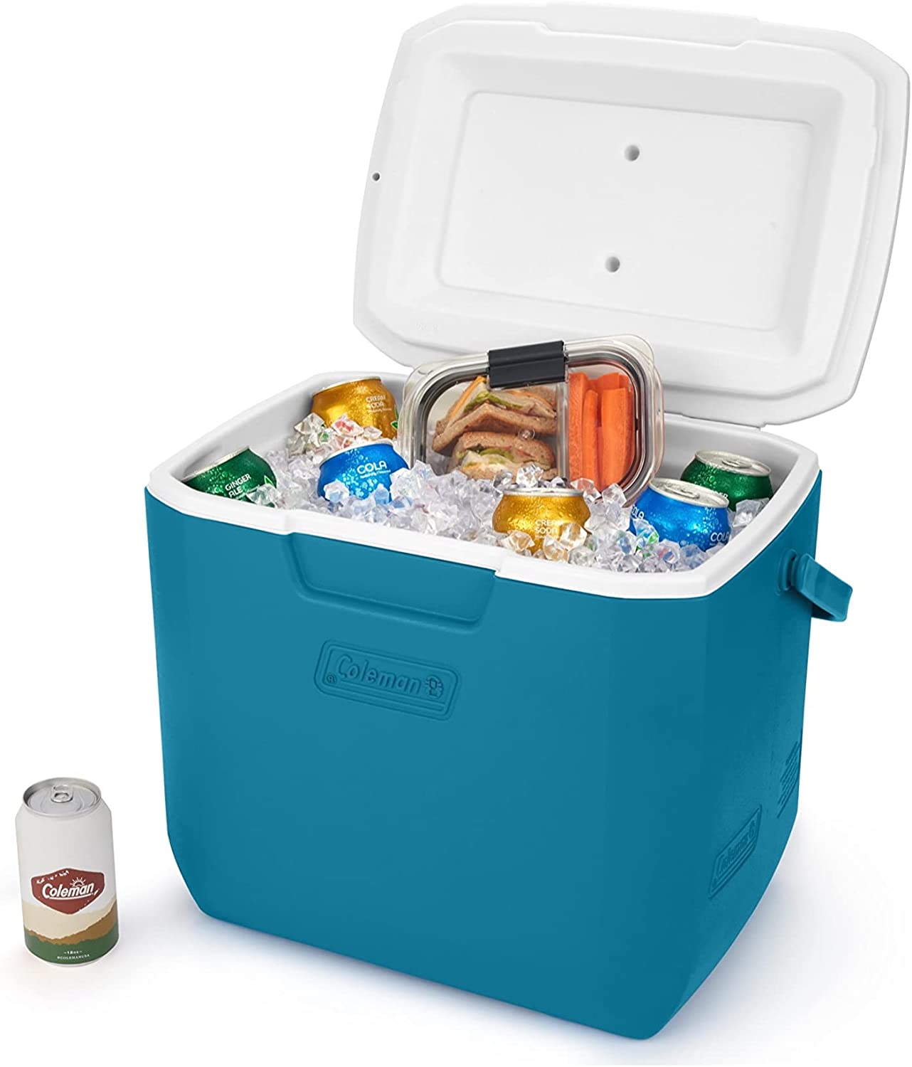 Coleman Chiller Series 30qt Insulated Portable Cooler, Ice Retention Hard Cooler with Heavy Duty Handle