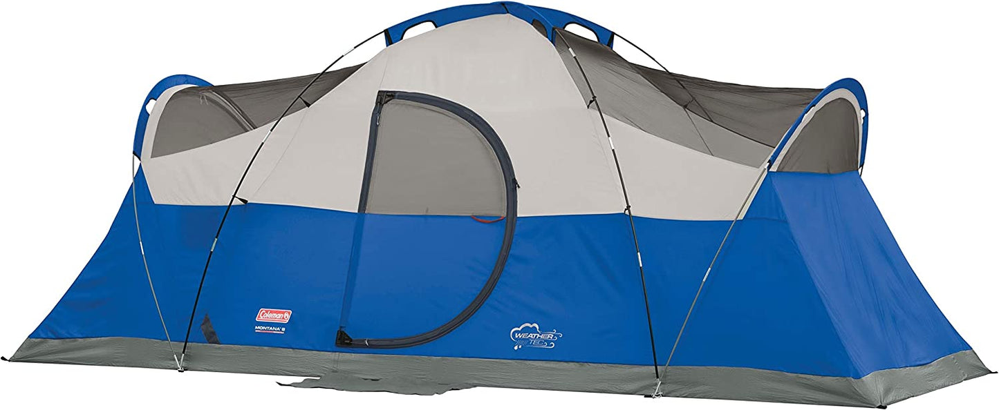 Coleman Camping Tent | 8 Person Montana Cabin Tent with Hinged Doors