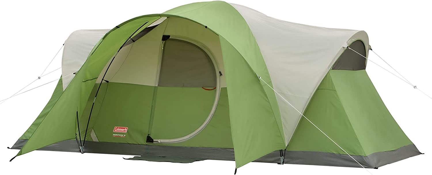 Coleman 8 Person Tent for Camping Montana Tent with Easy Setup Green